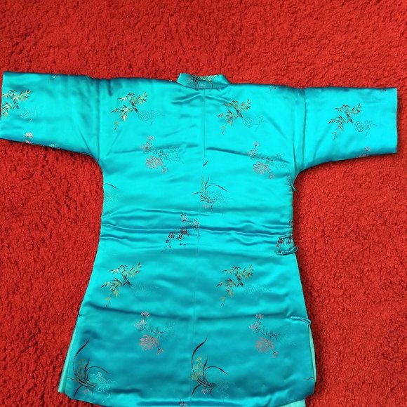 RARE vintage 60s Chinese silk padded baby dress NWOT - Picture 4 of 10